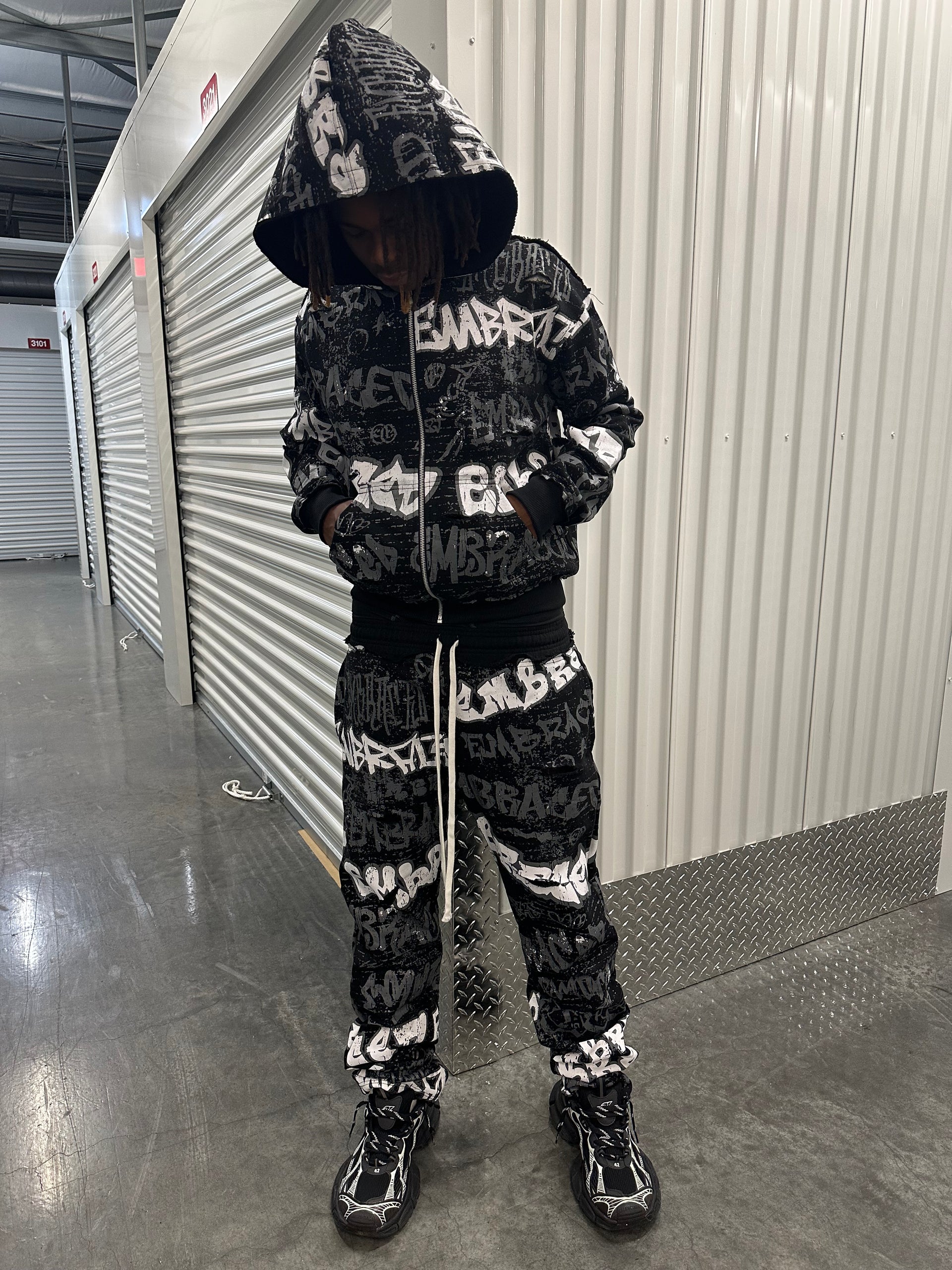 Embraced overload Black zip up