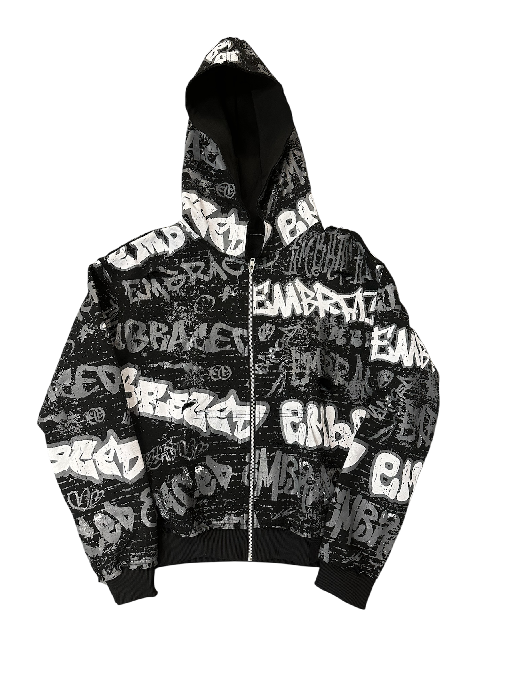Embraced overload Black zip up
