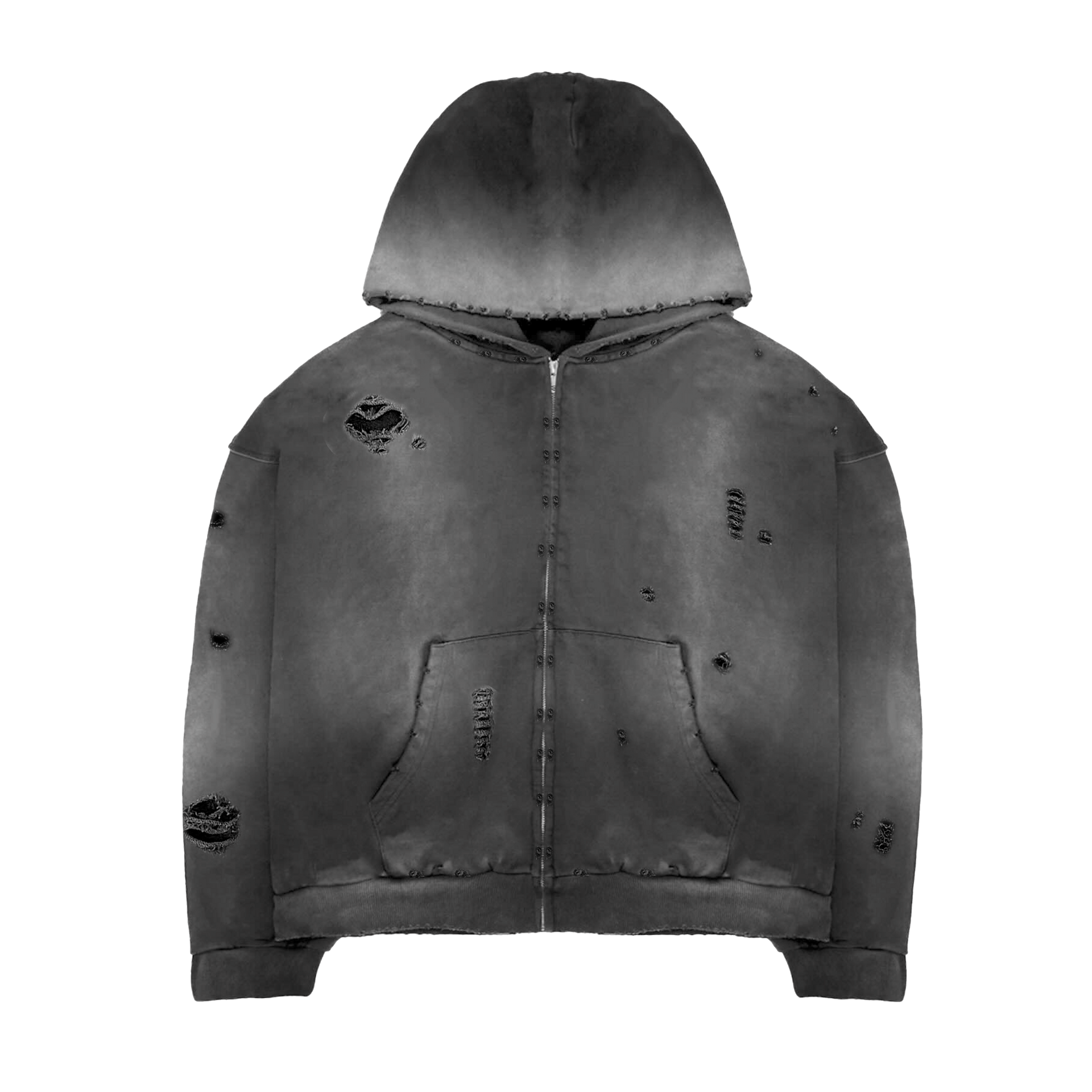 Smoke Distressed Zipup